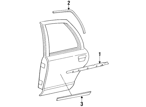 1997 Ford Crown Victoria Weatherstrip Door Glass Diagram for F2AZ5425597A