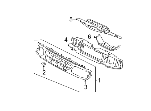 1997 Ford Explorer Grille - Radiator Diagram for F87Z-8200-NAD