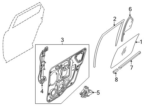 2007 Ford Freestyle Weatherstrip - Door Diagram for 6F9Z-7425861-AA