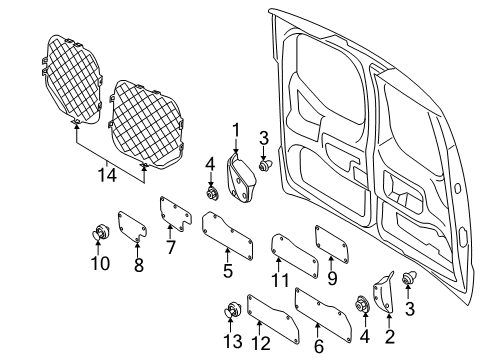 2023 Ford Transit Connect Cover - Door Pocket Diagram for DT1Z-6123866-A