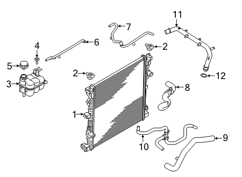 2021 Ford Explorer Radiator & Components Diagram 2 - Thumbnail