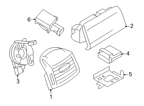 2008 Ford F-350 Super Duty Air Bag Components Diagram