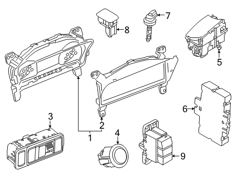 2021 Lincoln Corsair CONTROL AND ACT. - H/LAMP LEVE Diagram for LJ7Z-13K198-C