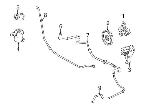 2004 Mercury Monterey P/S Pump & Hoses, Steering Gear & Linkage Diagram 3 - Thumbnail