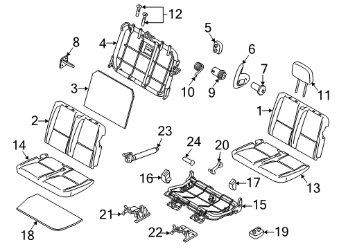 2010 Ford Transit Connect Rear Seat Cushion Pad Diagram for 9T1Z-1763841-C