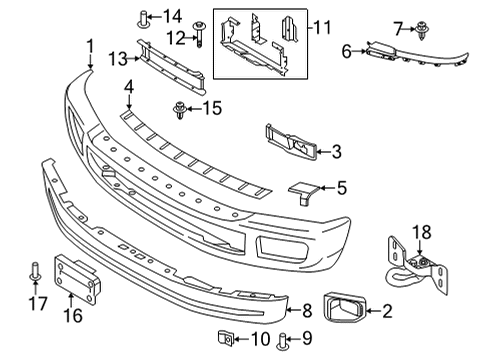 2022 Ford F-250 Super Duty Bumper & Components - Front Diagram 1 - Thumbnail