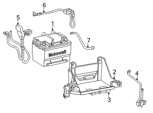 2002 Ford Thunderbird Battery To Starter Motor Cable Diagram for 1W6Z-14300-AA