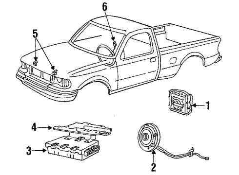 1995 Ford F-350 Sensor Assembly Diagram for F5TZ-14B004-B