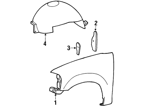 2002 Lincoln Navigator Guard - Front Splash Diagram for 2L7Z-16103-AA