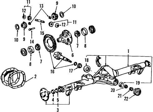 1987 Mercury Cougar Rear Axle, Differential, Propeller Shaft Diagram