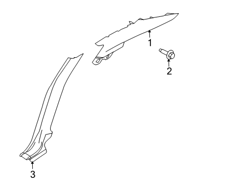 2012 Lincoln MKS Trim - "C" Pillar Diagram for 8A5Z-5452019-AB