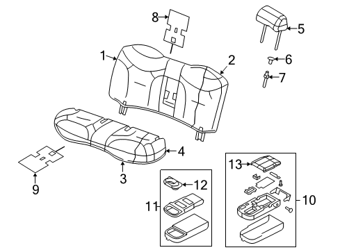 2009 Lincoln Town Car Cover Assembly - Armrest Diagram for 4W1Z-5467244-AAB