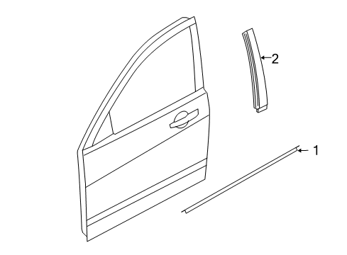 2010 Ford Focus Weatherstrip - Door Belt Diagram for 8S4Z-5421452-A