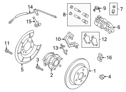 2016 Ford Escape Bracket - Brake Caliper Diagram for 3M5Z-2B511-A