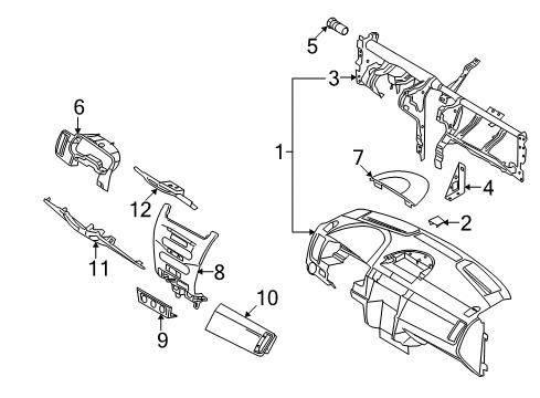 2008 Ford Focus Cover Assembly Diagram for 8S4Z-5404459-AB