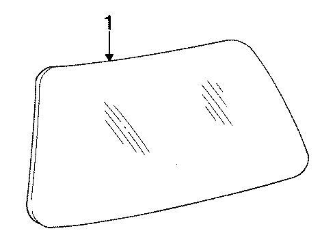 1985 Ford Ranger Windshield Glass Diagram for FOTZ-1003100-A