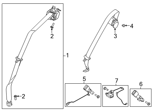 2022 Lincoln Corsair SEAT BELT ASY Diagram for LJ7Z-7860044-AA