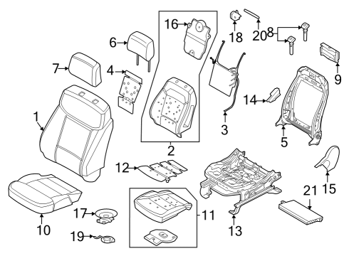 2023 Ford F-150 Lightning COVER ASY - SEAT BACK Diagram for NL3Z-1564416-EA