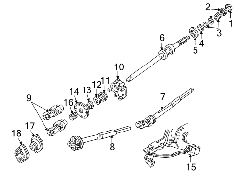 2003 Ford Crown Victoria Shaft & Internal Components Diagram