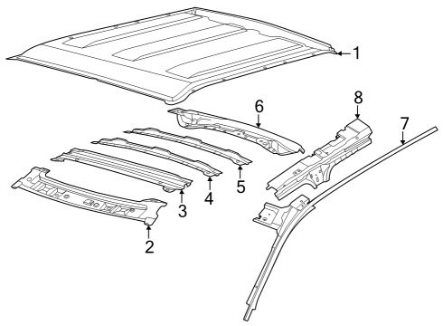 2022 Ford Bronco Sport Roof & Components Diagram 2 - Thumbnail