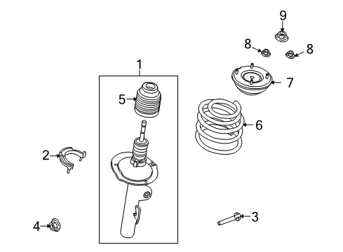 2008 Ford Taurus X Struts & Components - Front Diagram