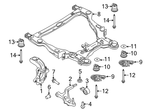 2015 Lincoln MKS Arm Assembly - Front Suspension Diagram for FA5Z-3079-B