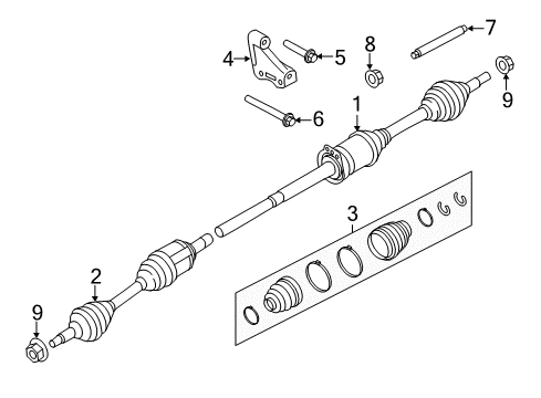 2019 Ford Explorer Drive Axles - Front Diagram 3 - Thumbnail