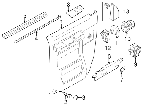 2017 Ford E-350 Super Duty Panel Assembly - Door Trim Diagram for 9C2Z-1523942-BA