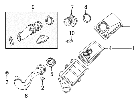 2000 Lincoln LS Air Intake Diagram 1 - Thumbnail