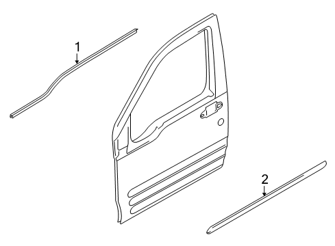 2011 Ford Transit Connect Exterior Trim - Front Door Diagram