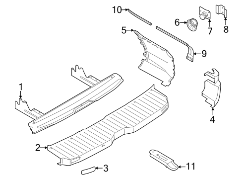 2023 Ford E-Transit Bumper & Components - Rear Diagram