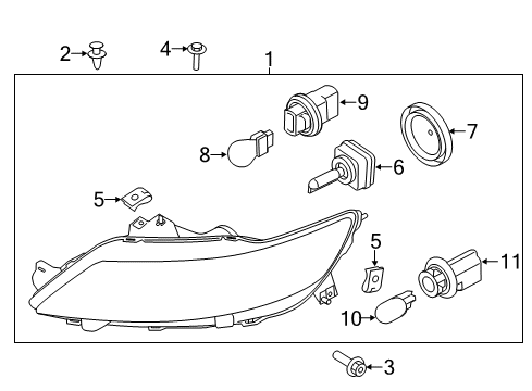 2016 Ford Taurus Headlamp Assembly Diagram for FG1Z-13008-E