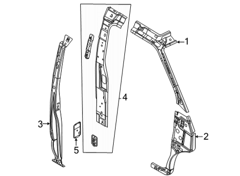 2019 Ford E-350 Super Duty Hinge Pillar Diagram