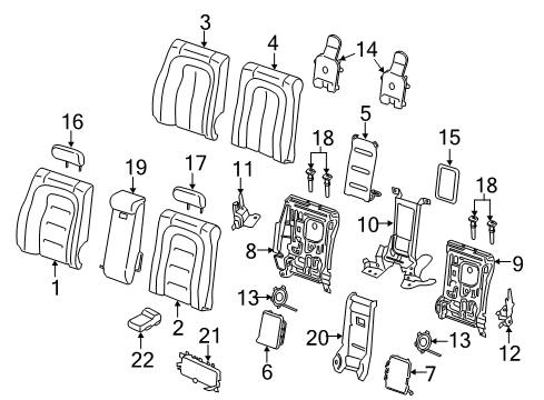 2019 Lincoln Continental Frame And Spring - Rear Seat Back Diagram for GD9Z-96613A38-B