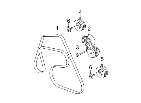 2007 Mercury Grand Marquis Belts & Pulleys Diagram