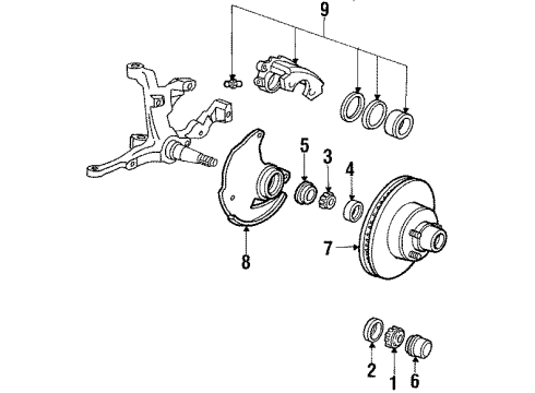 1991 Ford LTD Crown Victoria Brake Caliper Diagram for F2AZ-2B120-A