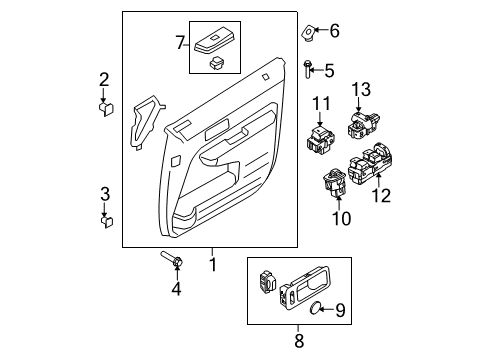 2008 Ford Edge Panel Assembly - Door Trim Diagram for 7T4Z-7823942-AA