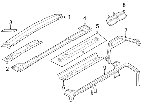 2023 Ford Bronco PANEL ASY - ROOF Diagram for M2DZ-7850202-A