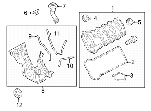 2024 Ford Mustang Seal Assembly - Crankshaft Oil - Front Diagram for GK2Z-6700-A