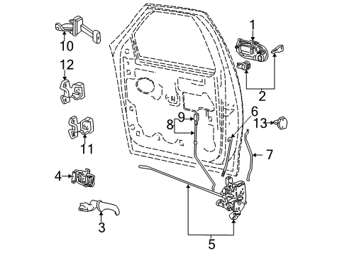 1998 Ford Expedition Handle Assy - Door - Outer Diagram for 5L3Z-7822404-AAPTM