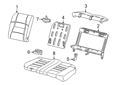 2004 Ford Mustang Rear Seat Cushion Cover Assembly Diagram for 4R3Z-6363804-HAB