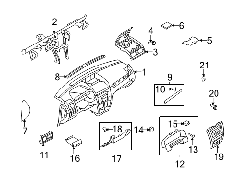 2012 Ford Fusion Instrument Panel, Body Diagram 2 - Thumbnail