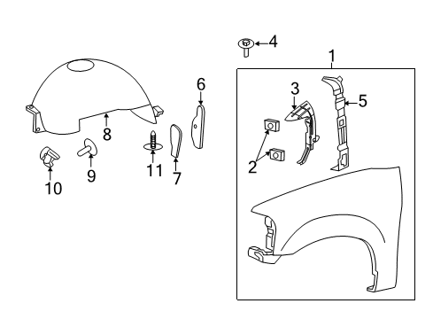 2008 Ford Expedition Fender Assembly - Front Diagram for FL1Z-16006-B