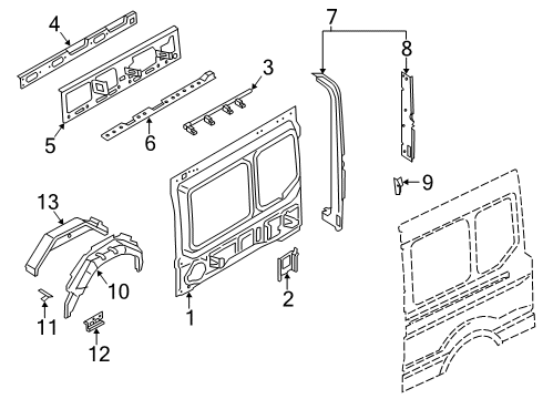 2019 Ford Transit-150 Inner Structure - Side Panel Diagram 8 - Thumbnail