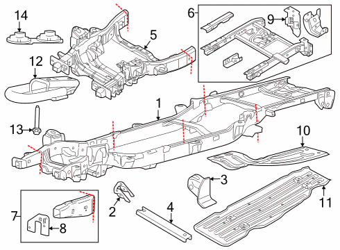 2020 Ford F-150 Kit - Frame Rail Replacement Diagram for FL3Z-5D059-A