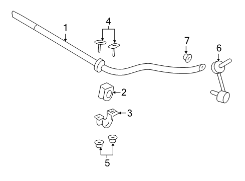 2007 Mercury Grand Marquis Stabilizer Bar & Components - Front Diagram