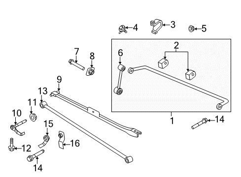 2010 Ford Mustang Rear Suspension Components, Stabilizer Bar Diagram