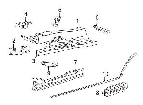 2005 Lincoln LS Pan Assembly - Floor Diagram for 3W4Z-5411135-AA