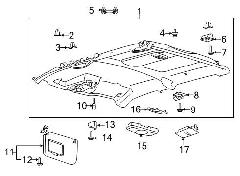 2022 Ford F-250 Super Duty VISOR ASY - SUN Diagram for LC3Z-2504104-KD