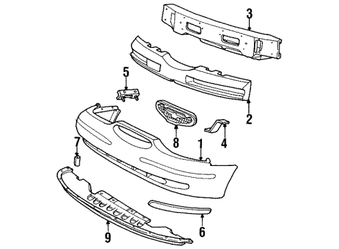 1996 Ford Thunderbird Front Bumper Diagram